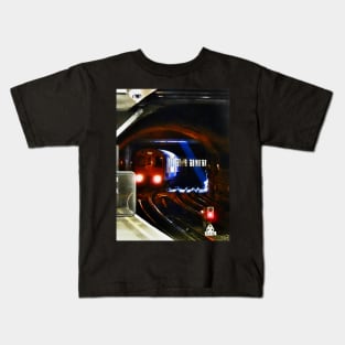 A Tube Train Arriving at Tower Hill Underground Kids T-Shirt